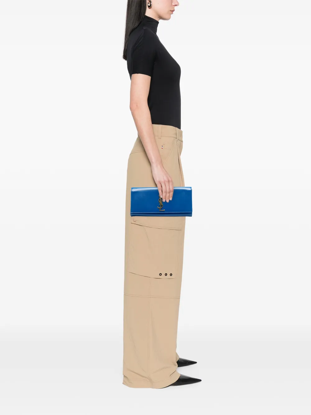 Saint Laurent Pre-Owned 2013 グレインドプードル Cassandre モノグラム クラッチバッグ | プレオウンド | Image 2