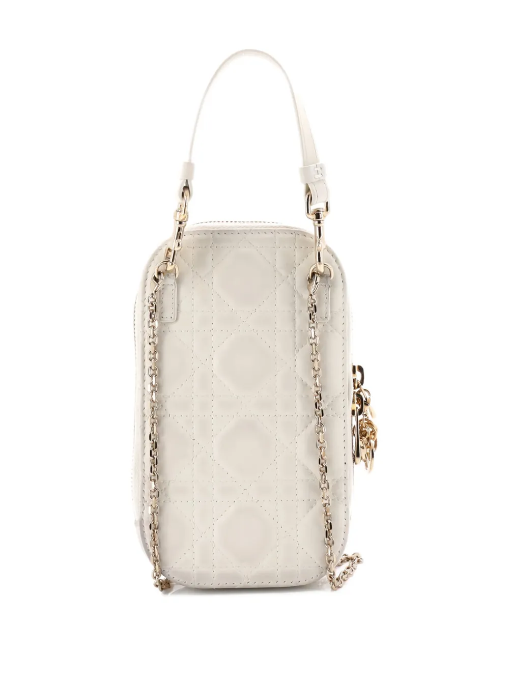 Lady Dior Phone Holder On Chain Cannage Quilt Lambskin Crossbody Bag