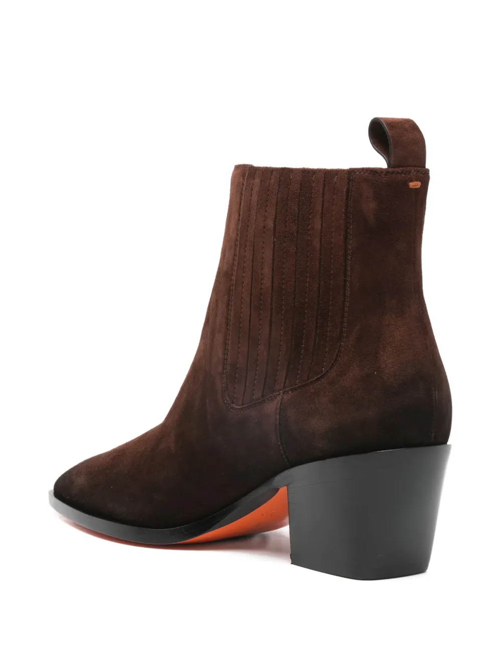 Santoni Suède laarzen met puntige neus Bruin