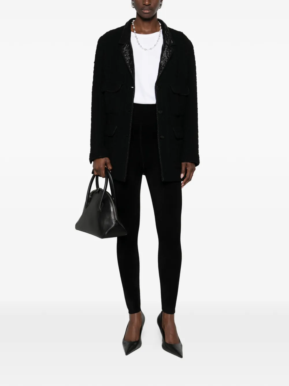 Ala&iuml;a Pre-Owned 2010s wool legging - Zwart