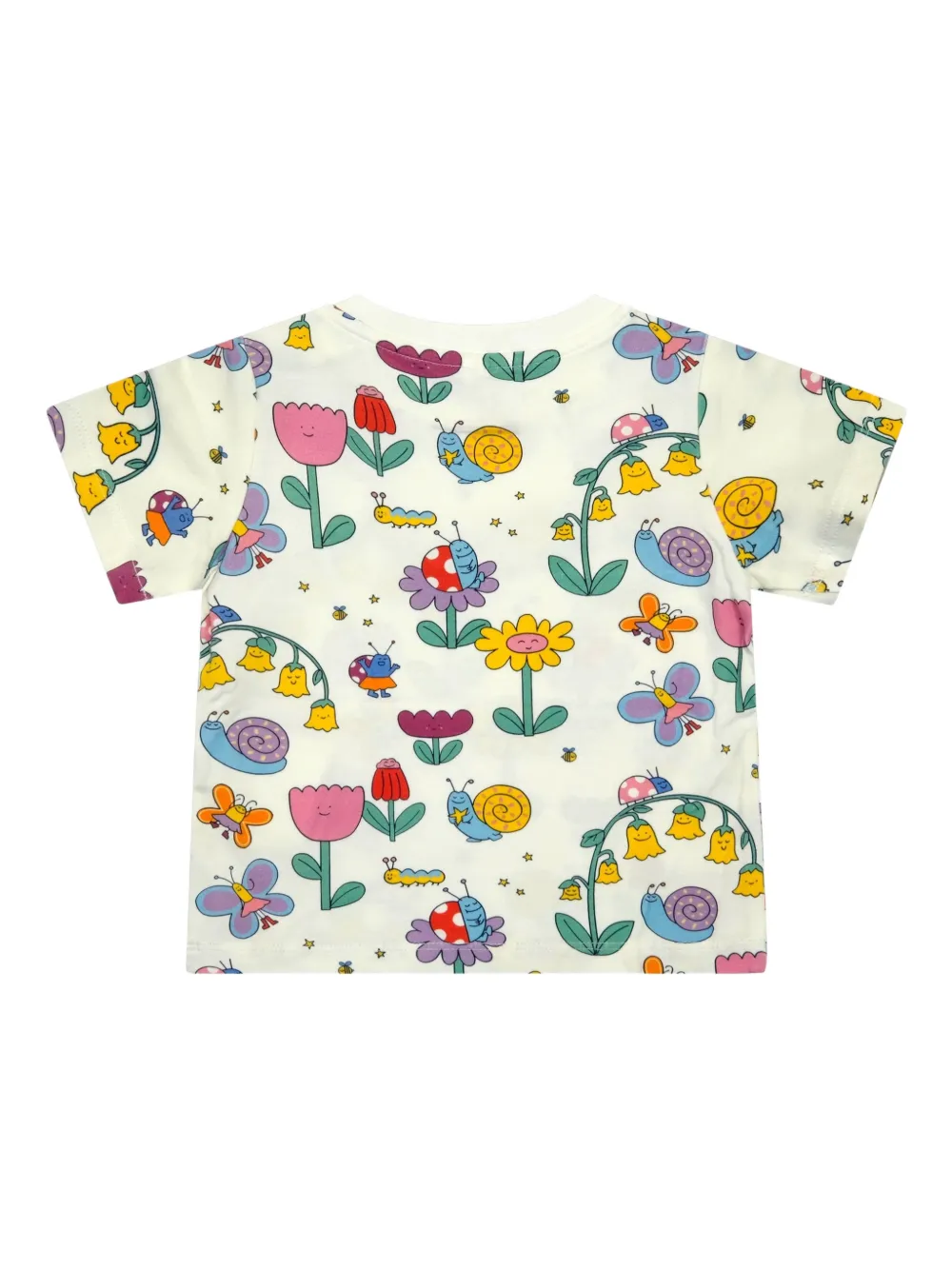 Stella McCartney Kids T-shirt met bloemenprint Beige
