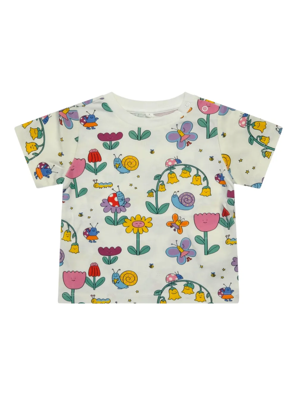 Stella McCartney Kids floral-print T-shirt - Toni neutri