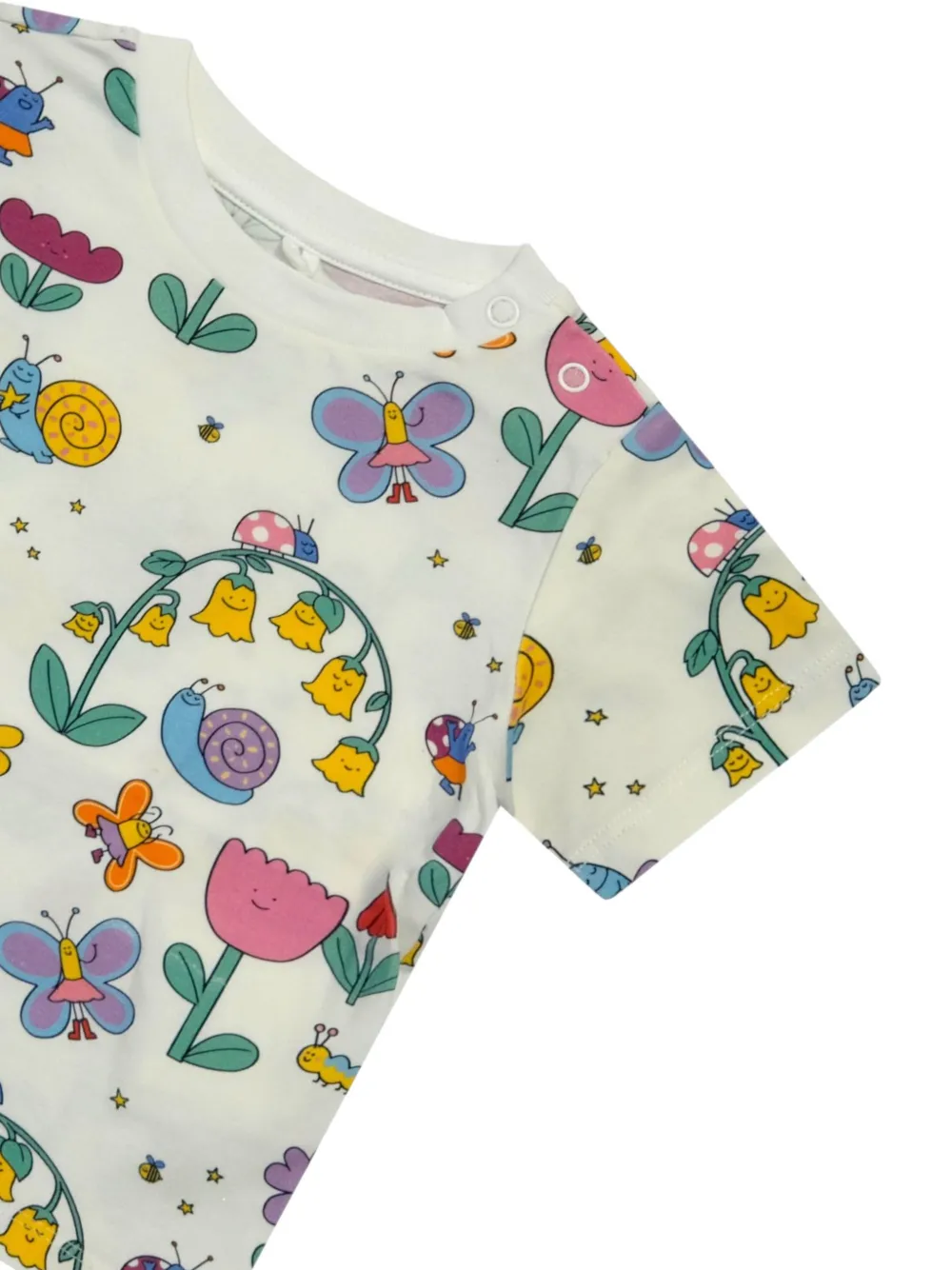 Stella McCartney Kids T-shirt met bloemenprint Beige