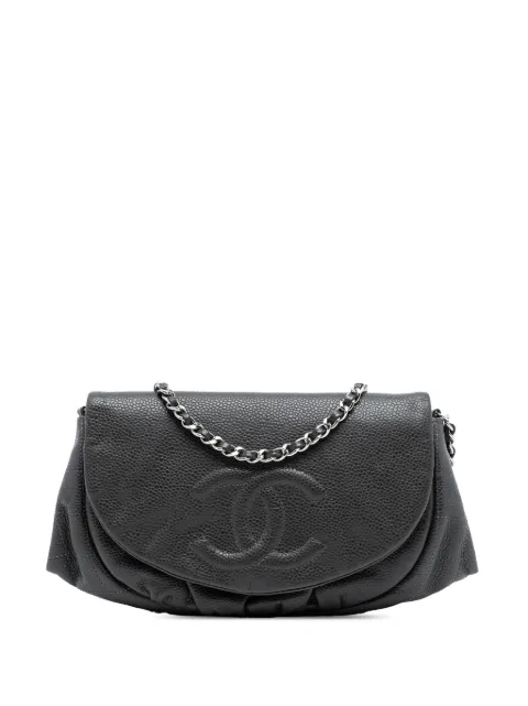 CHANEL Pre-Owned 2012 CC Caviar Half Moon Wallet on Chain crossbody bag