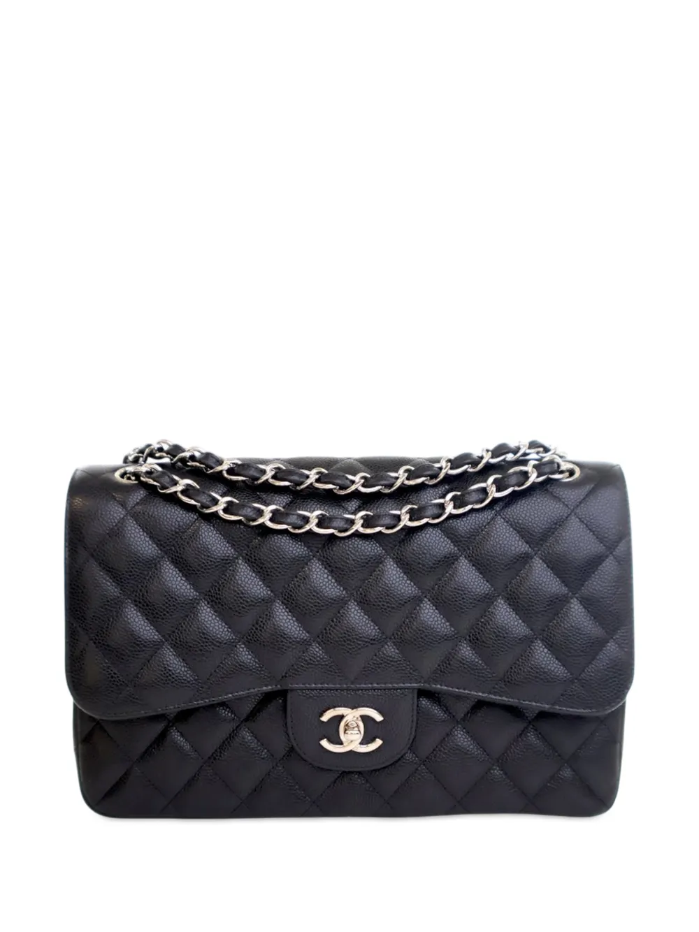 CHANEL Pre-Owned 2014 Jumbo Classic Caviar Double Flap shoulder bag - Nero