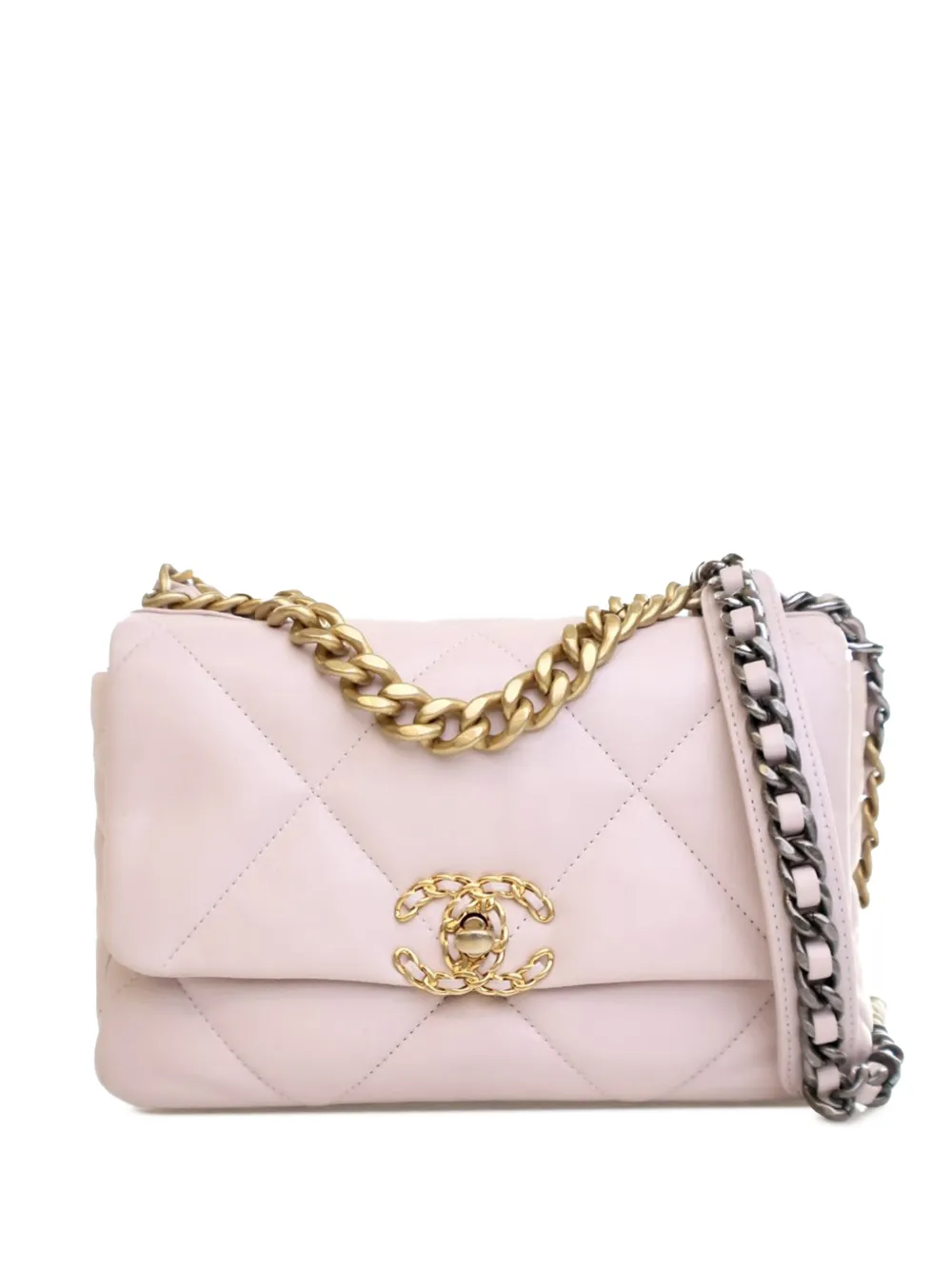 CHANEL Pre-Owned 2021-2025 Medium Lambskin 19 Flap crossbody bag - Pink