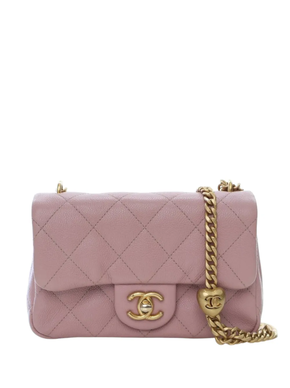 CHANEL Pre-Owned 2021-2025 Mini Quilted Caviar Sweetheart Flap crossbody bag - Rosa