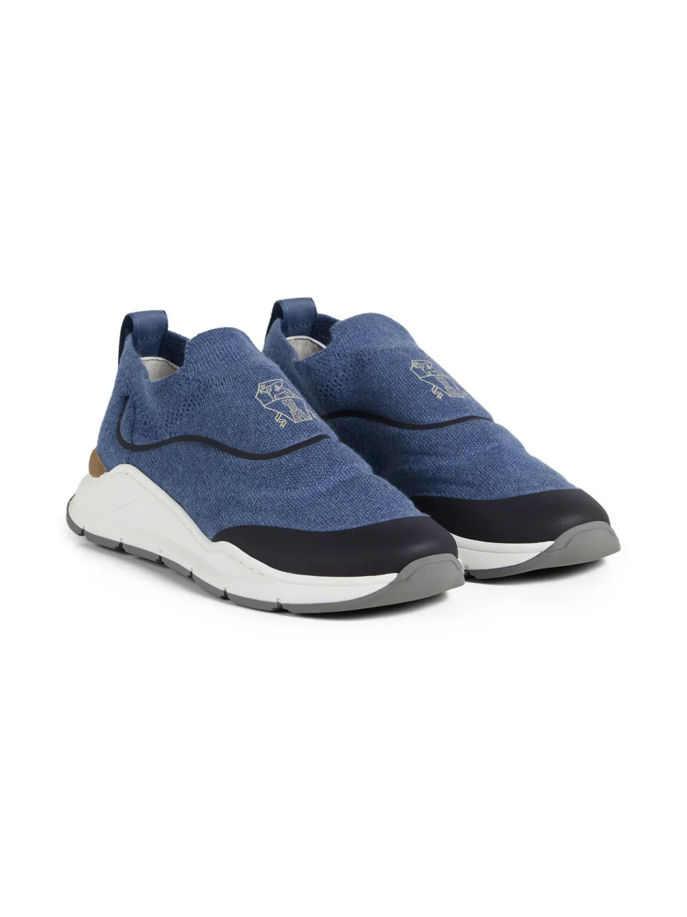 Brunello Cucinelli Kids Sneakers senza lacci e logo - Blu