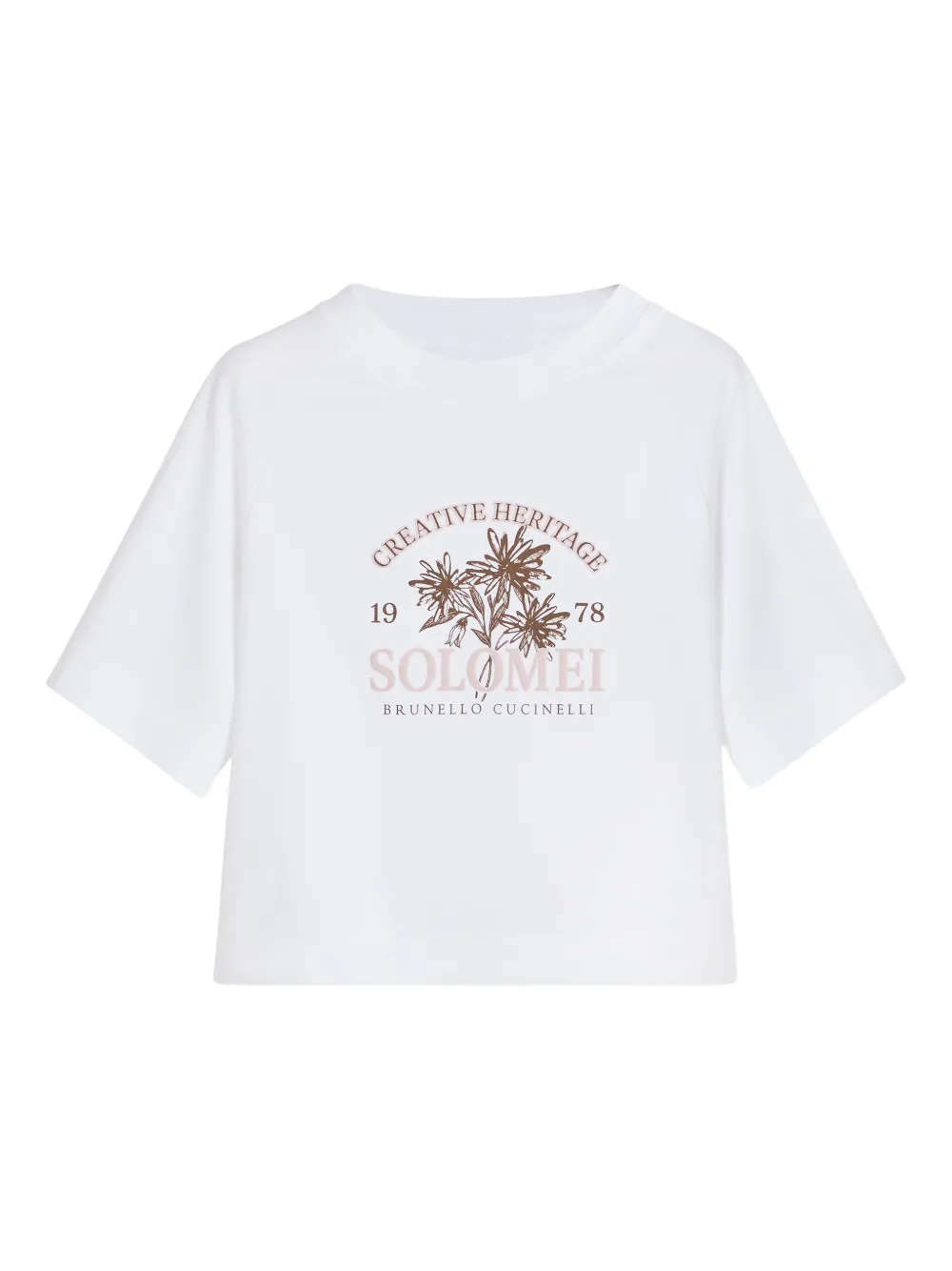 Brunello Cucinelli Kids T-shirt in cotone con stampa - Bianco