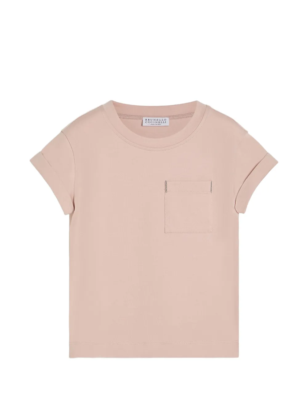 Brunello Cucinelli Kids cotton jersey T-shirt with monili - Rosa