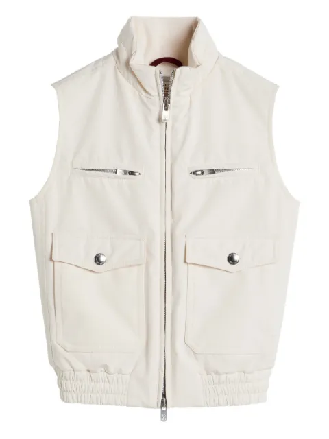 Brunello Cucinelli Kids Gilet met rits en print op de rug