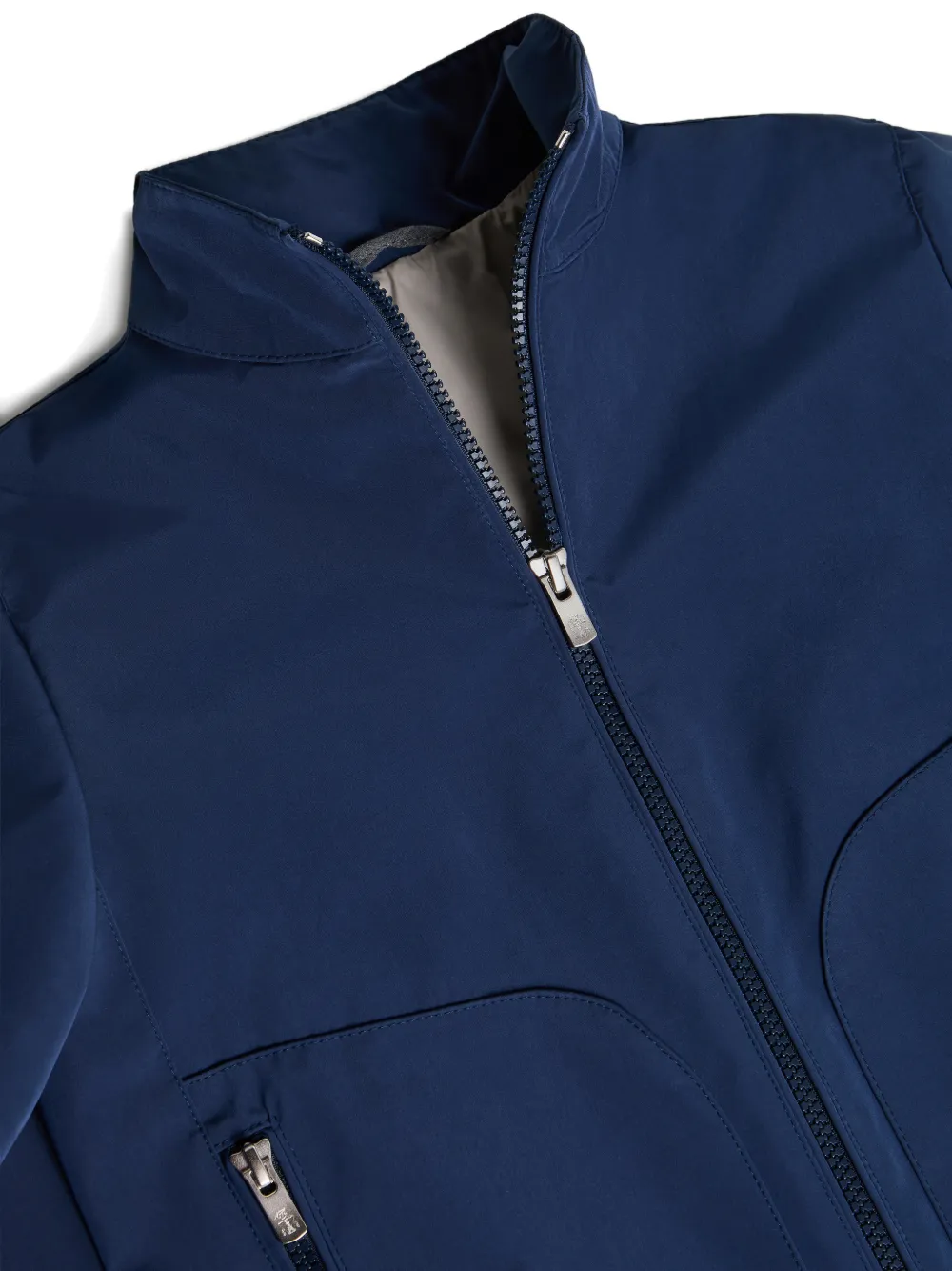 Brunello Cucinelli Kids Logo-print Bomber Jacket - Blue 