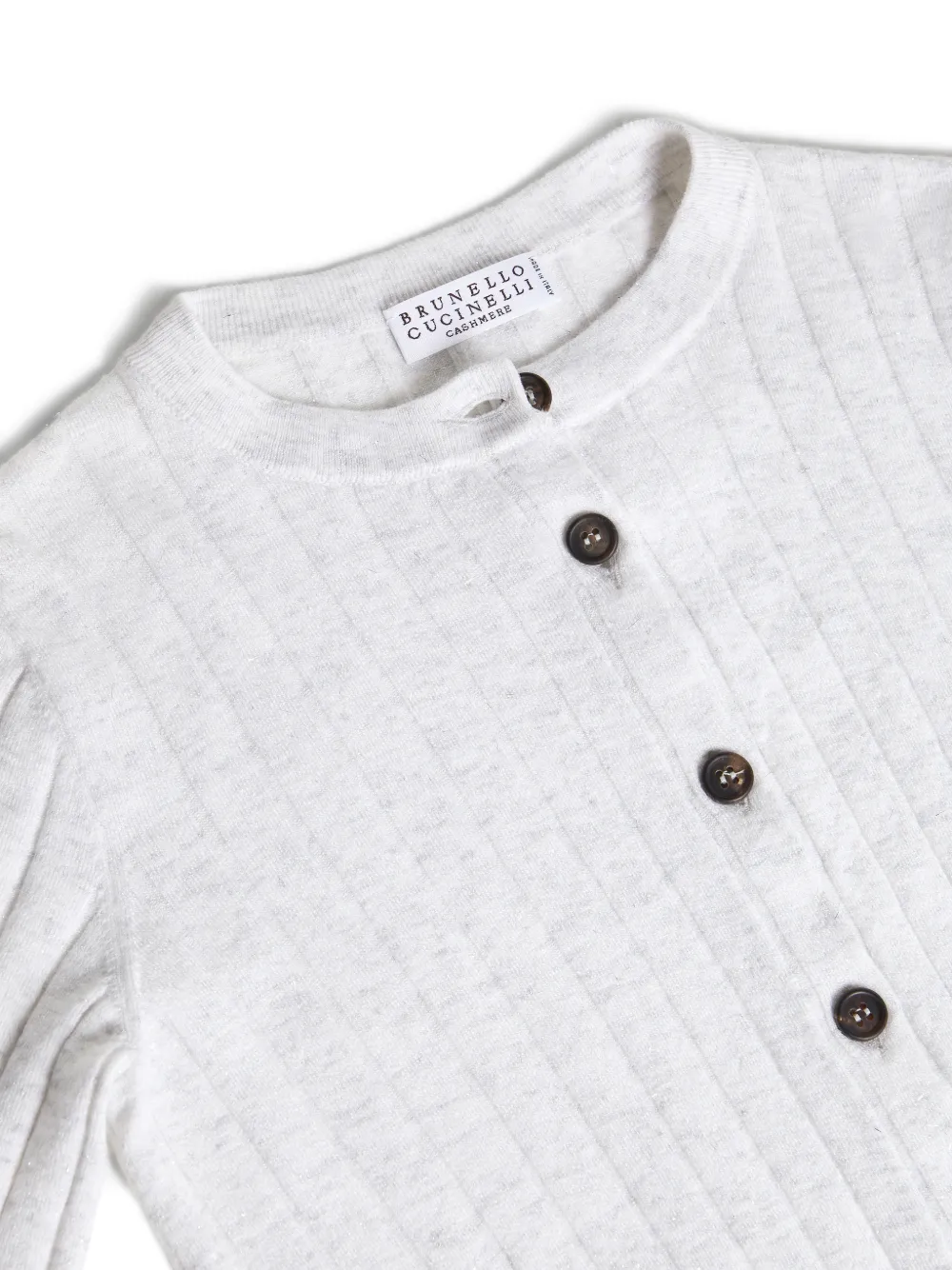 Brunello Cucinelli Kids Ribgebreid vest Grijs