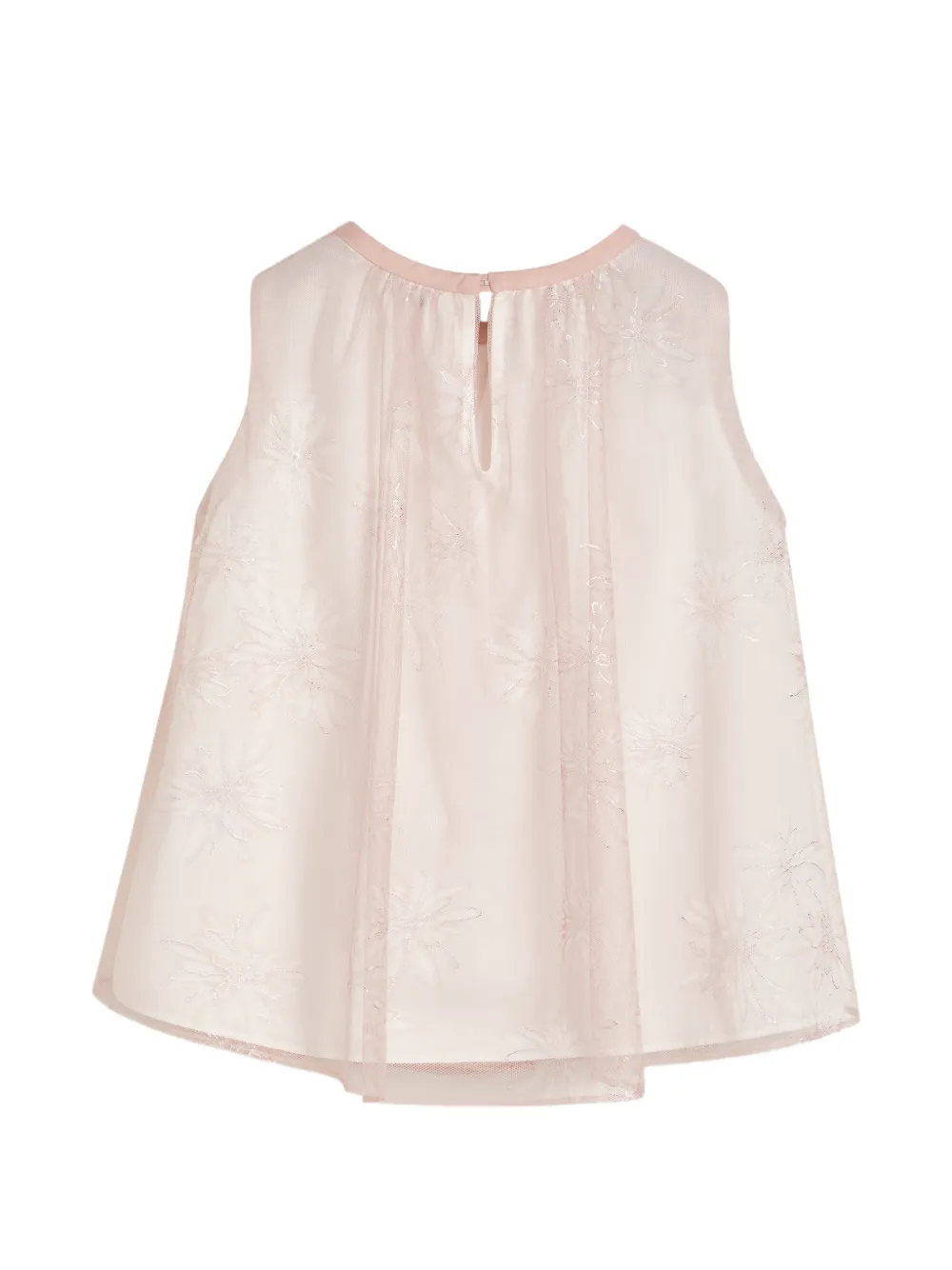  Brunello Cucinelli Kids Sparkling Daisy-print Tulle Top - Pink 