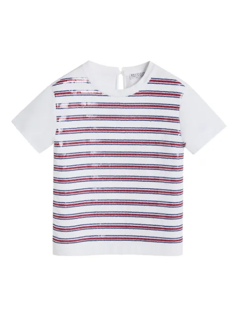 Brunello Cucinelli Kids playera con diseño de rayas