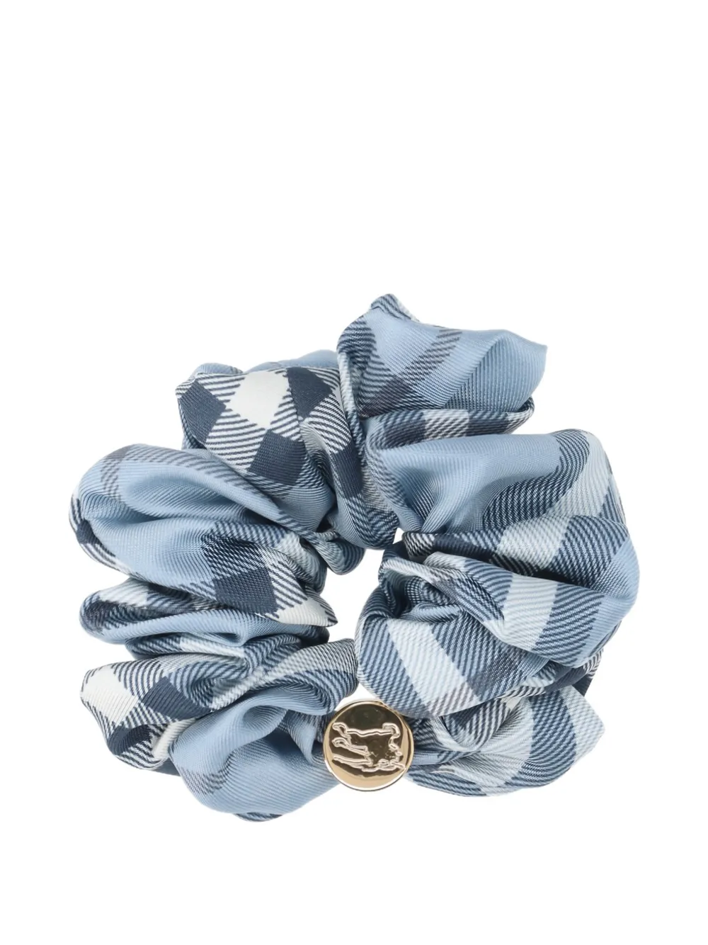 Burberry check silk scrunchie - Blu