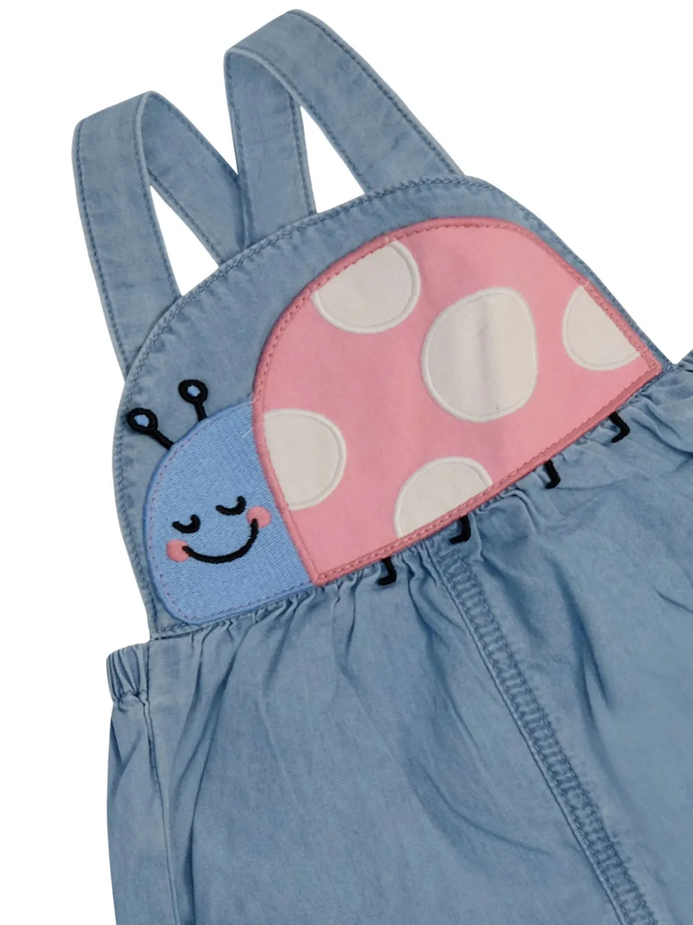 Stella McCartney Kids Tuinbroek met lieveheersbeestje-applicatie Blauw