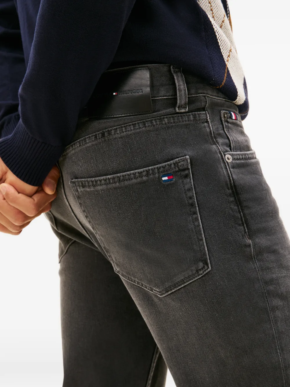 Tommy Hilfiger Skinny jeans met logopatch Grijs