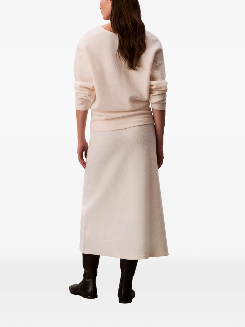 Calvin Klein merino midi skirt - Beige