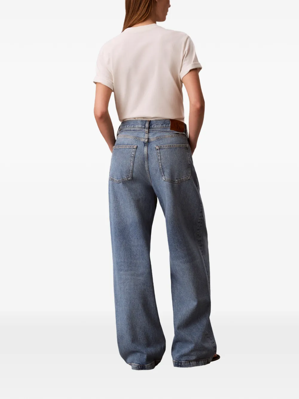  Calvin Klein Pantalones Rectos Con Pinzas - Azul 