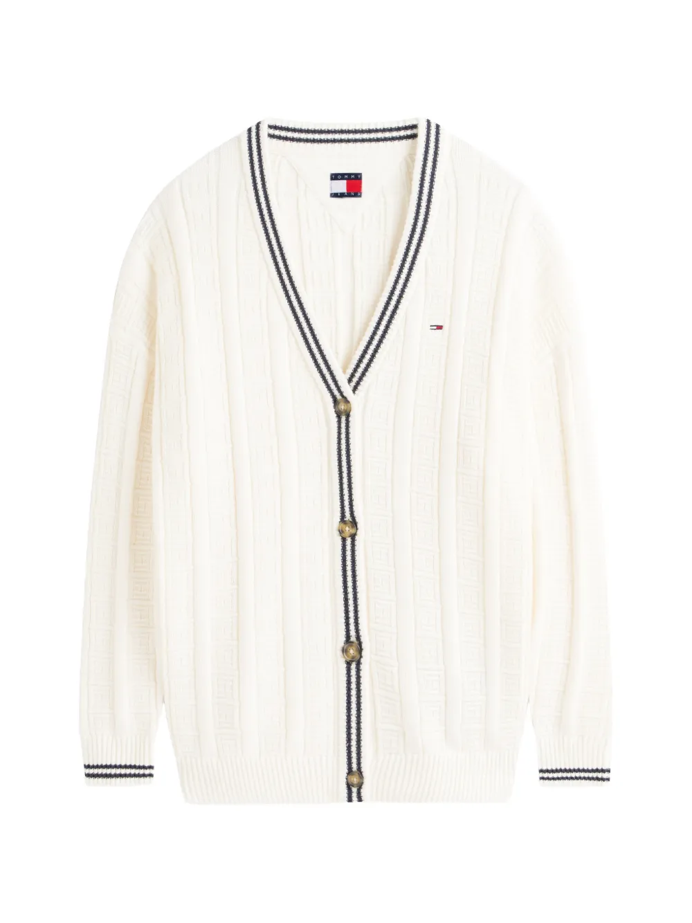Tommy Jeans Cardigan a fantasia con bottoni - Toni neutri