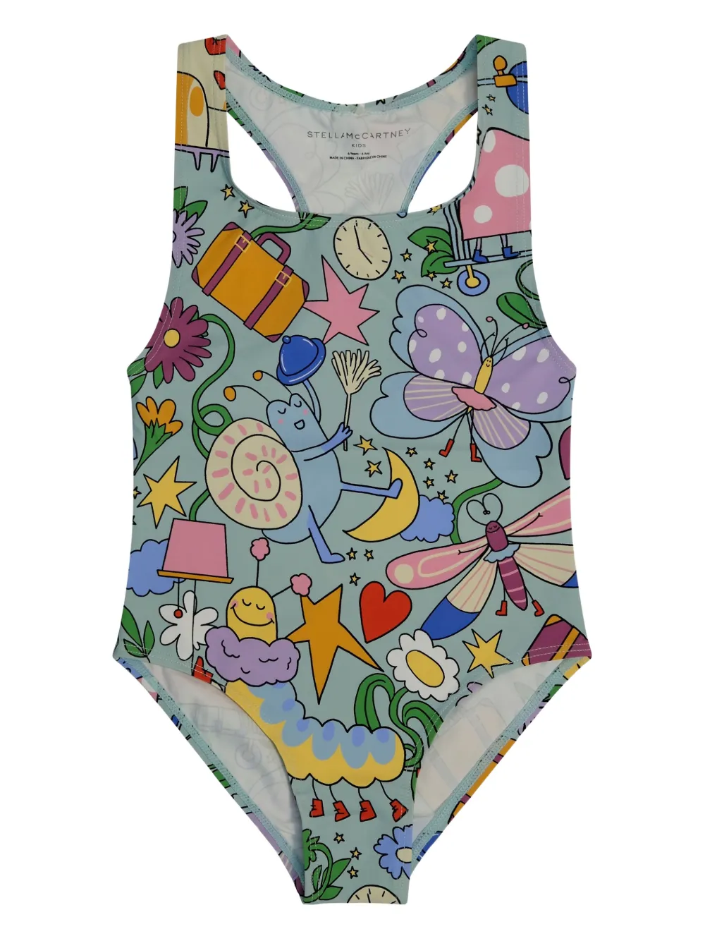 Stella McCartney Kids cartoon-print swimsuit - Blu