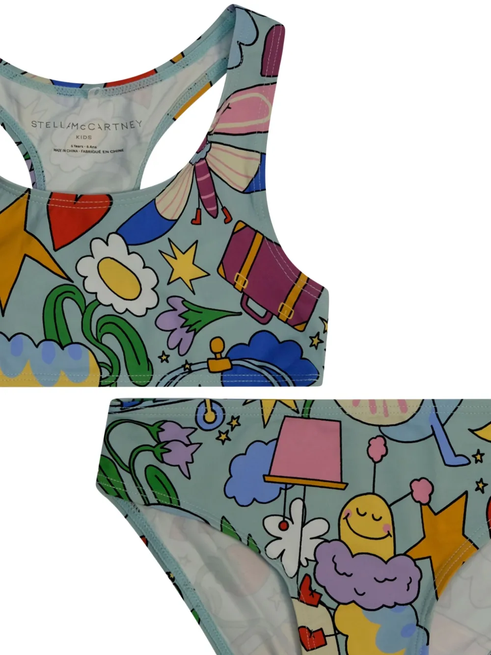 Stella McCartney Kids Badpak met bloemenprint Blauw