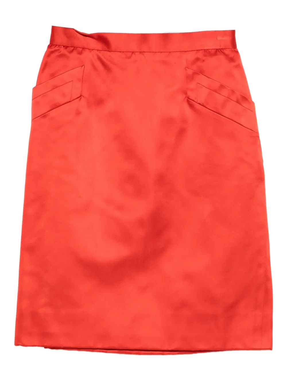 Saint Laurent Pre-Owned 1987 silk midi skirt - Rosso