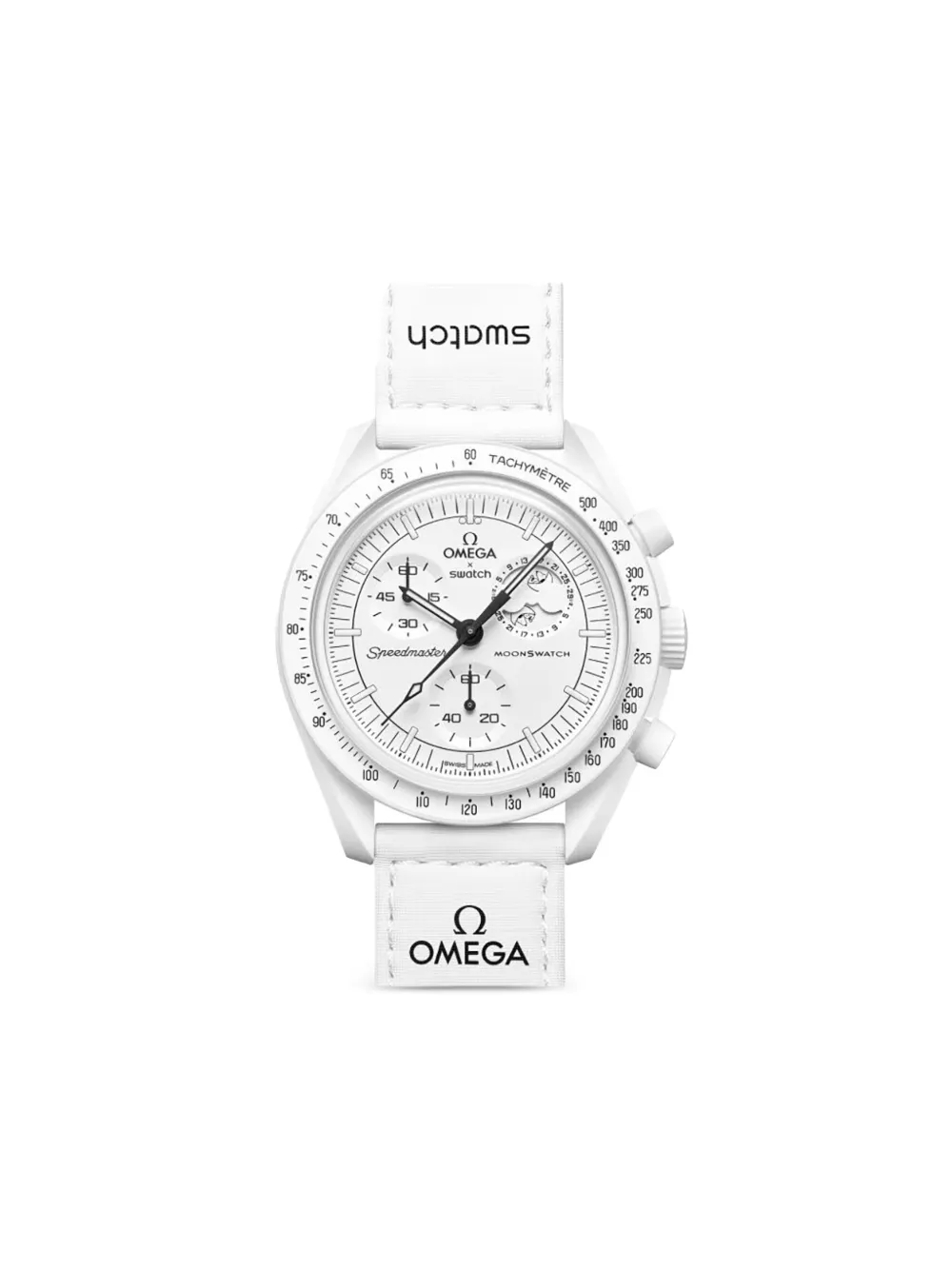 OMEGA xSwatch Moonswatch Mission to Moonphase 42mm watch - Bianco