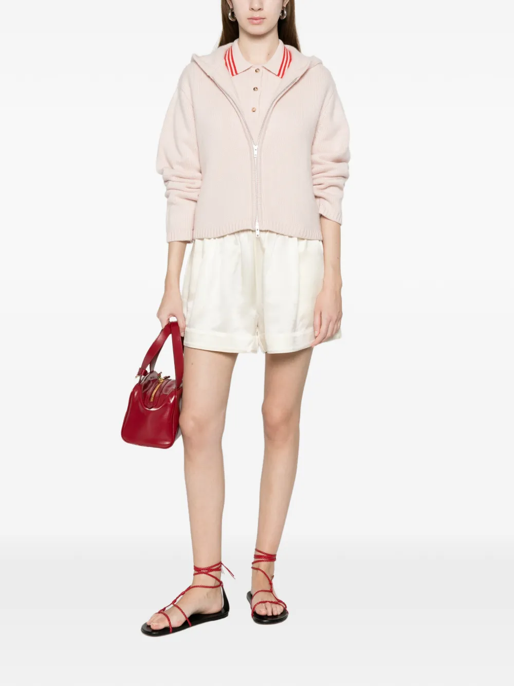  Soft Goat Zip Hoodie - Pink 