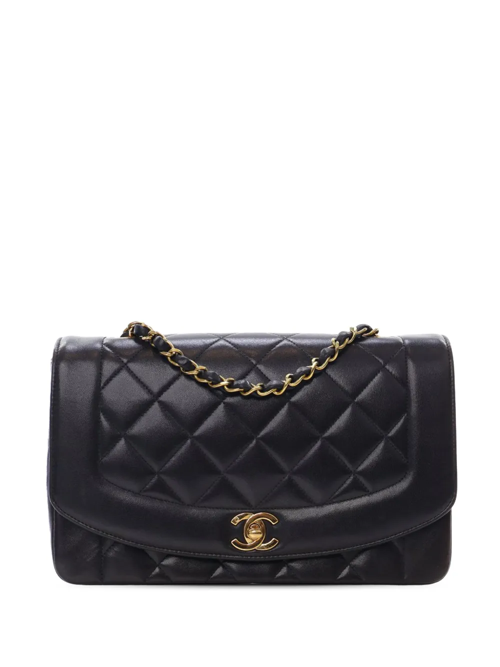 CHANEL Pre-Owned 1994-1996 Medium Lambskin Diana Flap crossbody bag - Nero