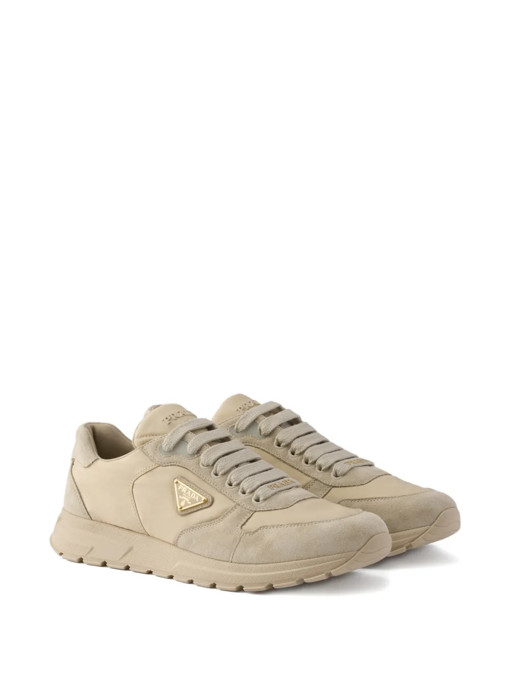 Prada Prax 2.0 logo suede sneakers - Beige