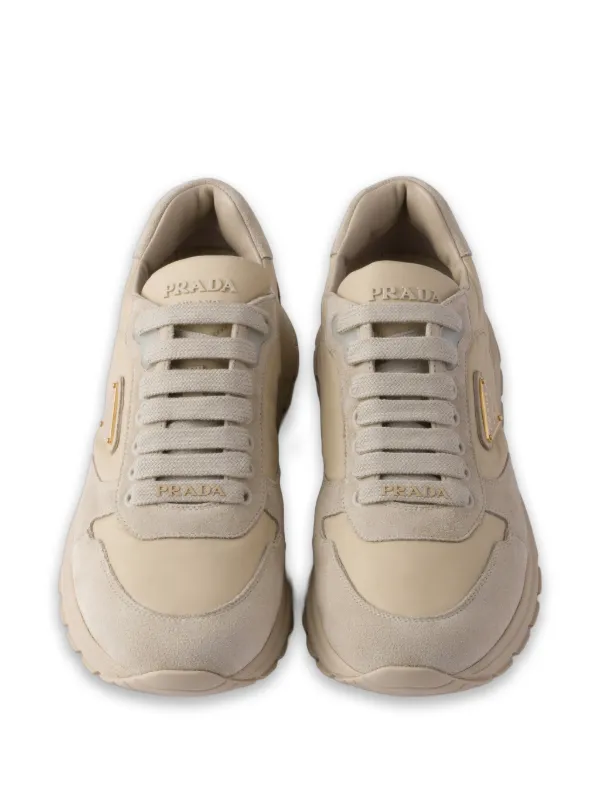 Prada Prax 2.0 Re-Nylon Suede Sneakers | Neutrals | FARFETCH