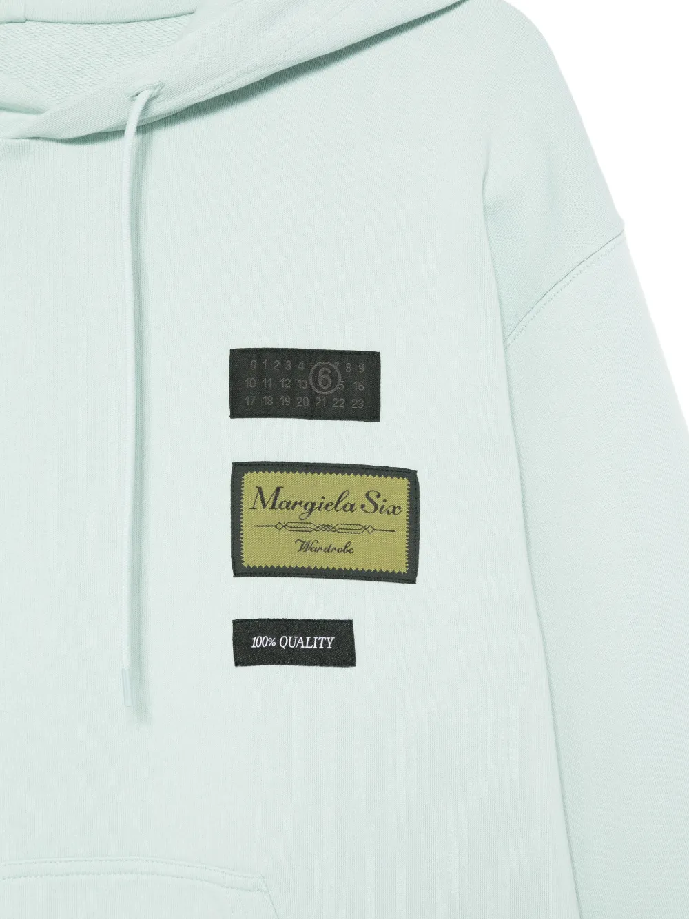  Mm6 Maison Margiela Logo-patch Hoodie - Green 