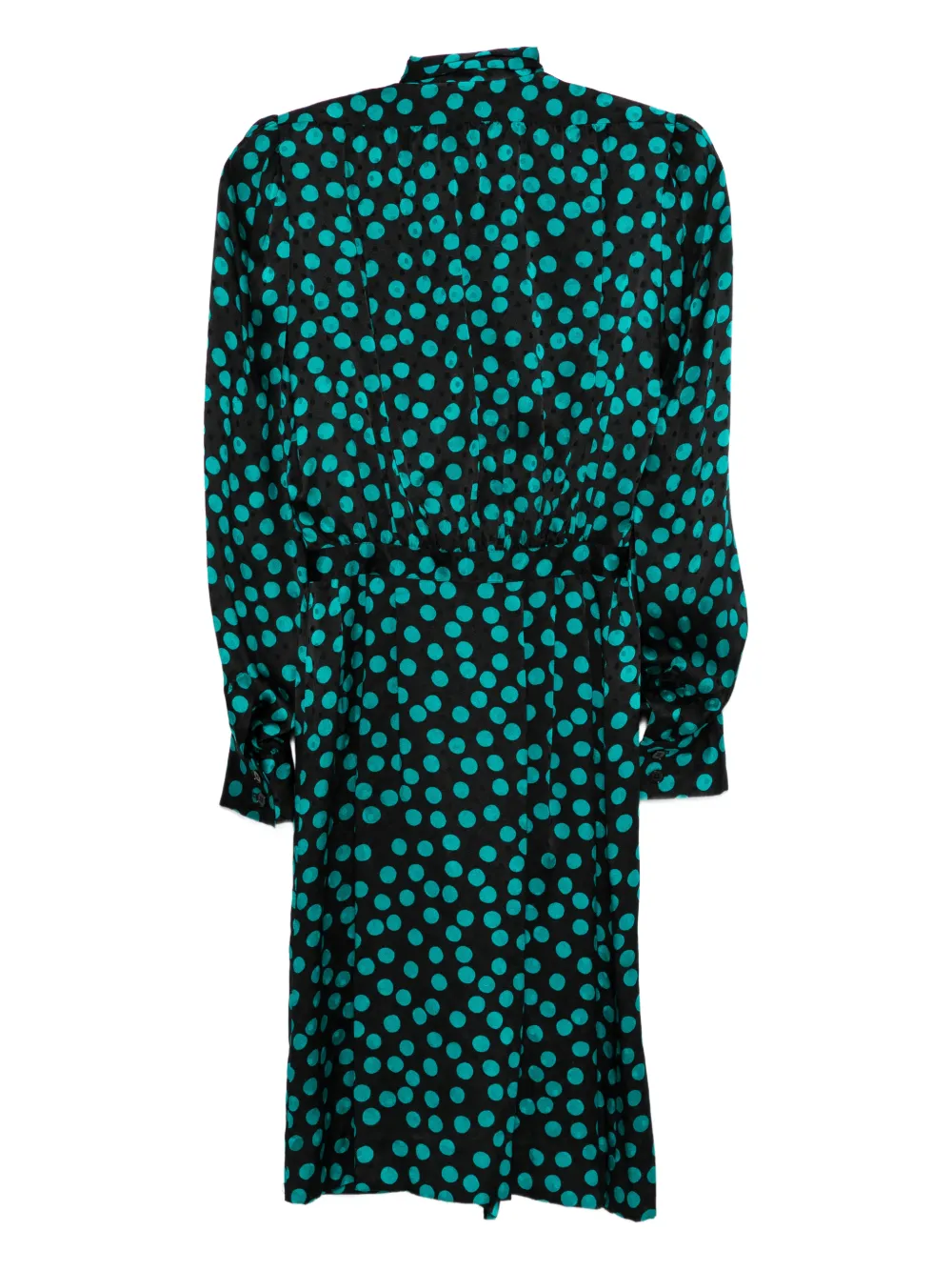 Saint Laurent Pre-Owned 1980s polka-dot midi dress - Zwart