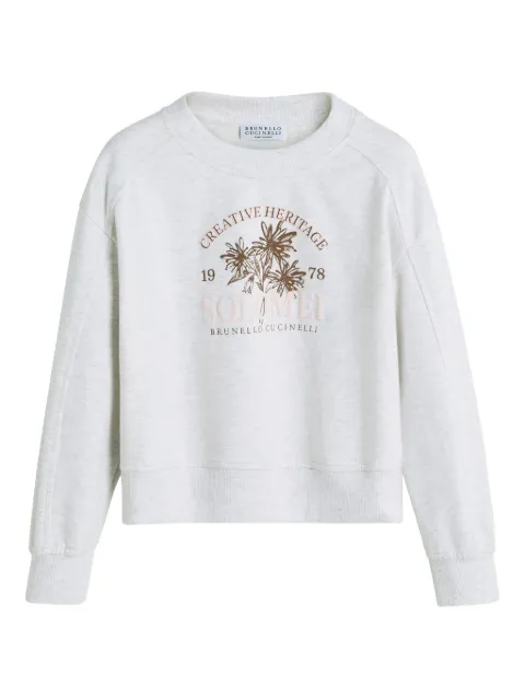 Brunello Cucinelli Kids sudadera con estampado en la parte delantera