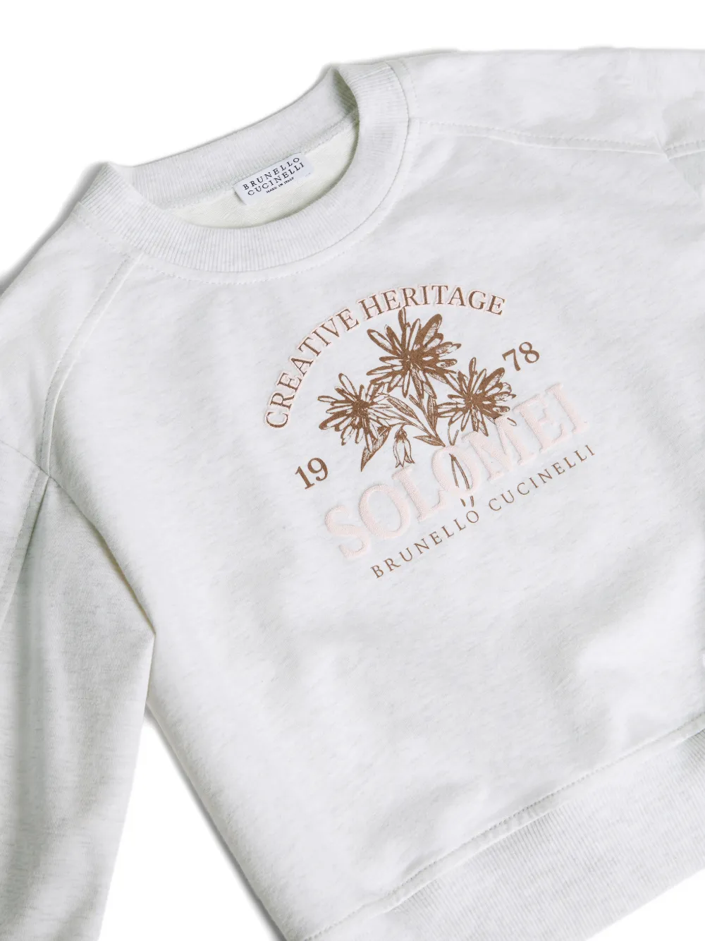 Brunello Cucinelli Kids Sweater met print aan de voorkant Beige