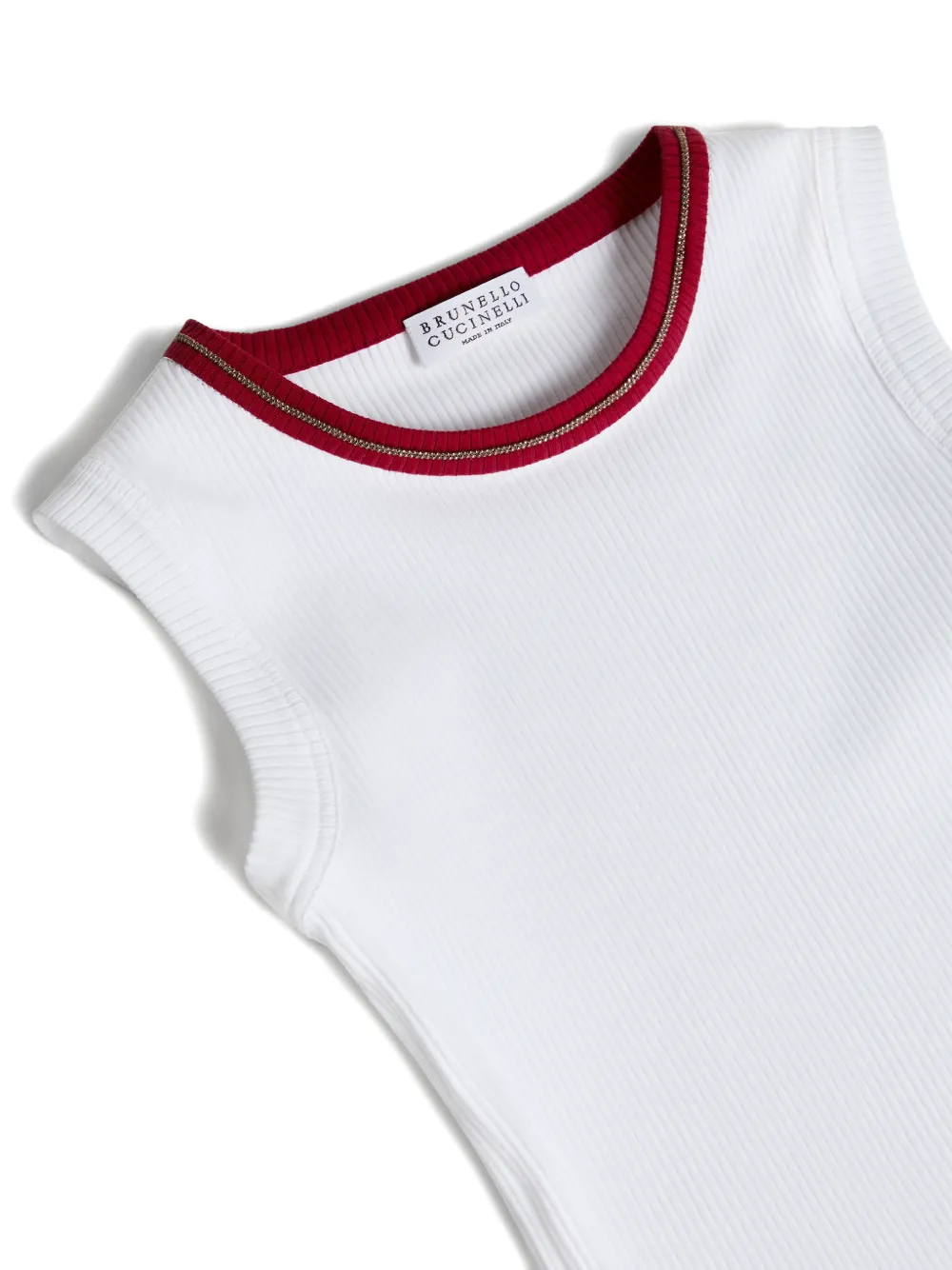  Brunello Cucinelli Kids Ribbed Top - White 