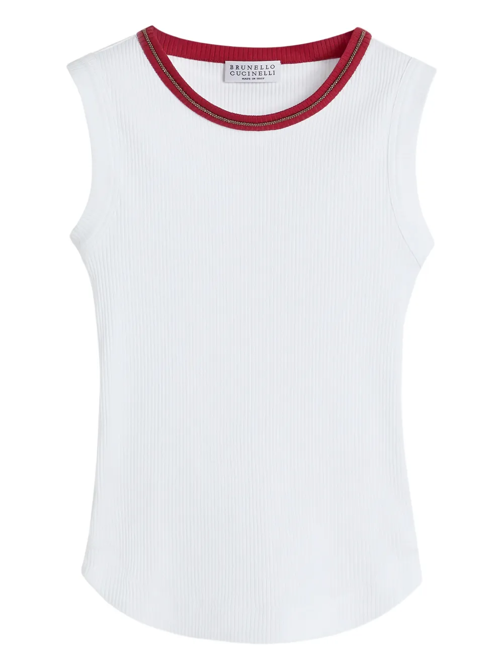 Brunello Cucinelli Kids Top a coste - Bianco