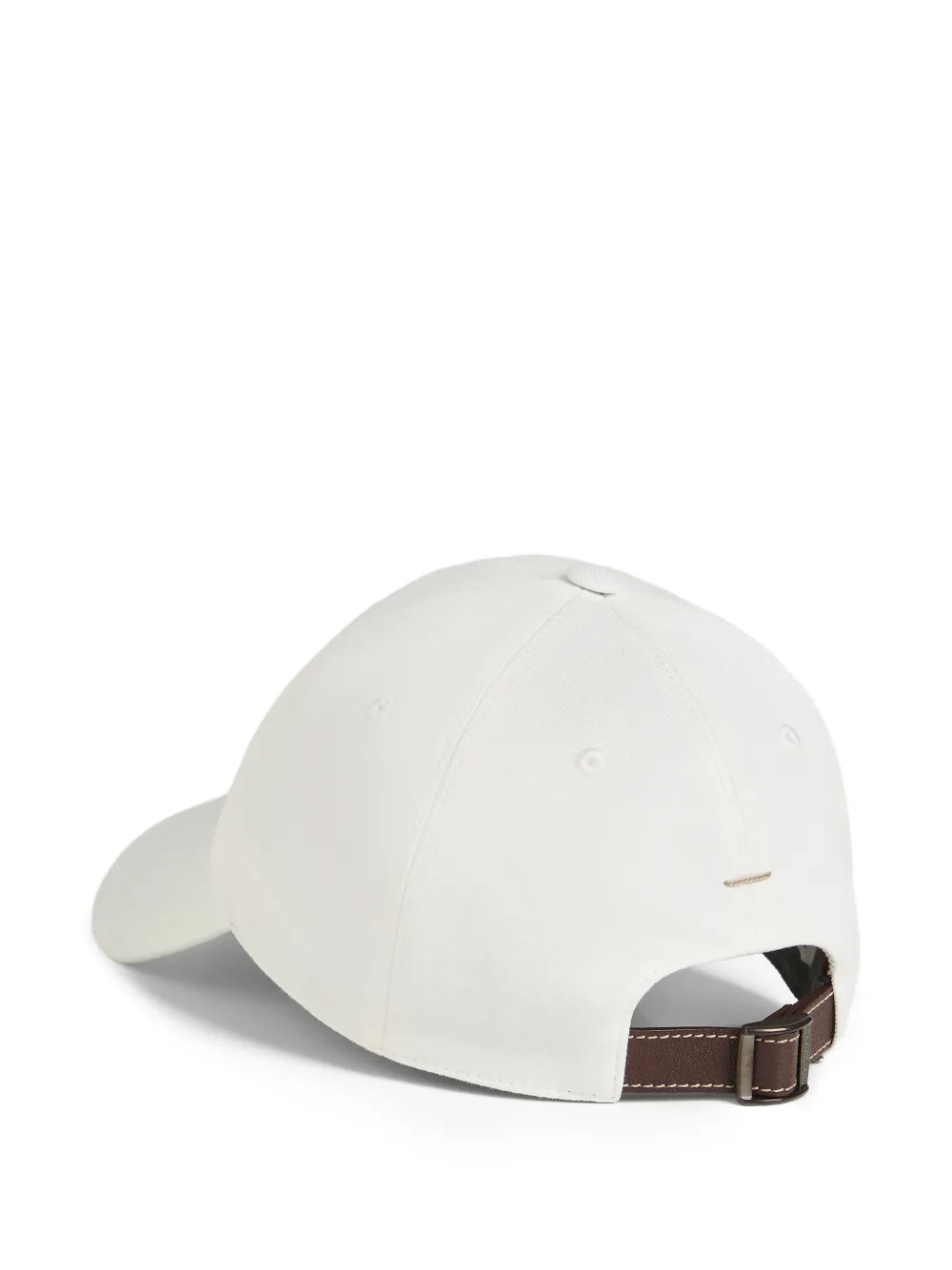 Brunello Cucinelli Kids Honkbalpet van geverfd katoen met gedraaid logo Wit