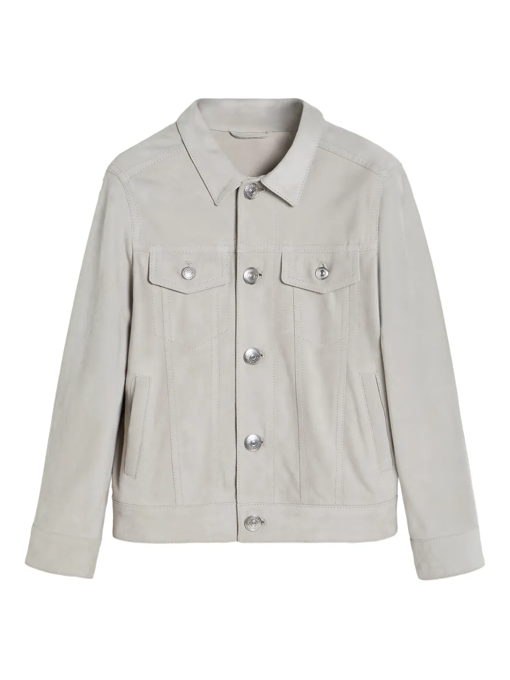Brunello Cucinelli Kids four-pocket leather jacket - Nude
