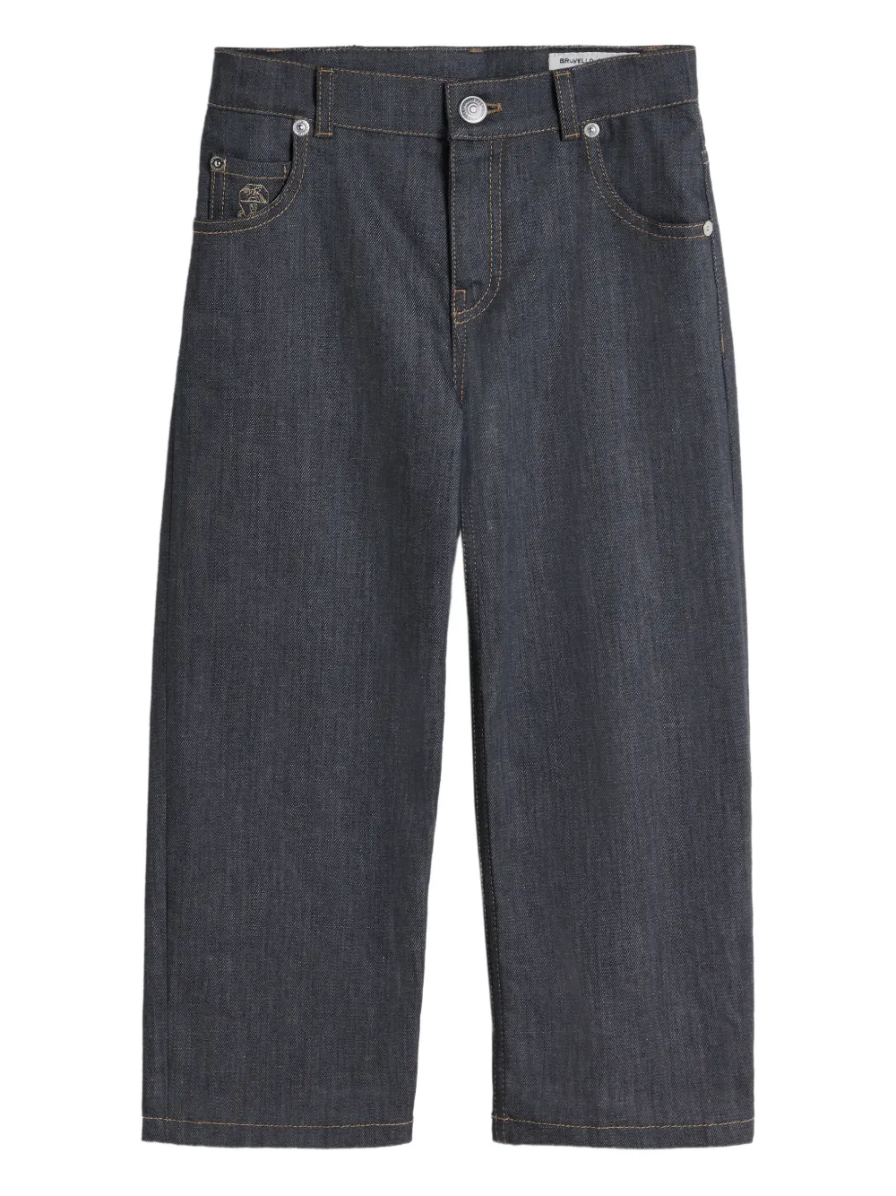 Brunello Cucinelli Kids five-pocket baggy denim trousers - Blu