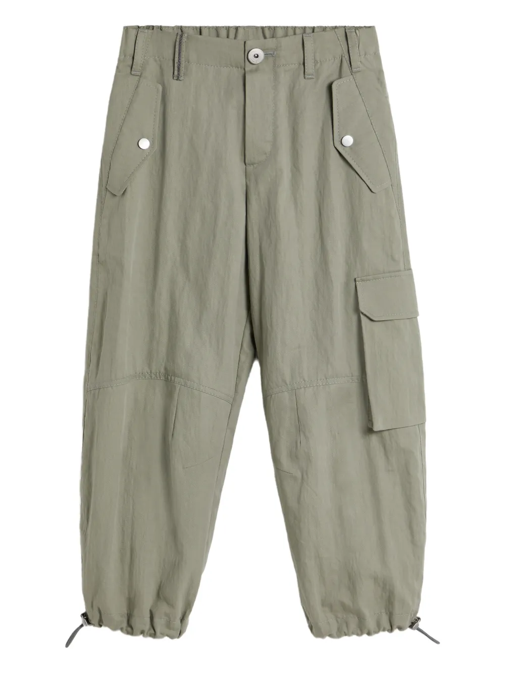 Brunello Cucinelli Kids Pantaloni con orlo elasticizzato - Verde