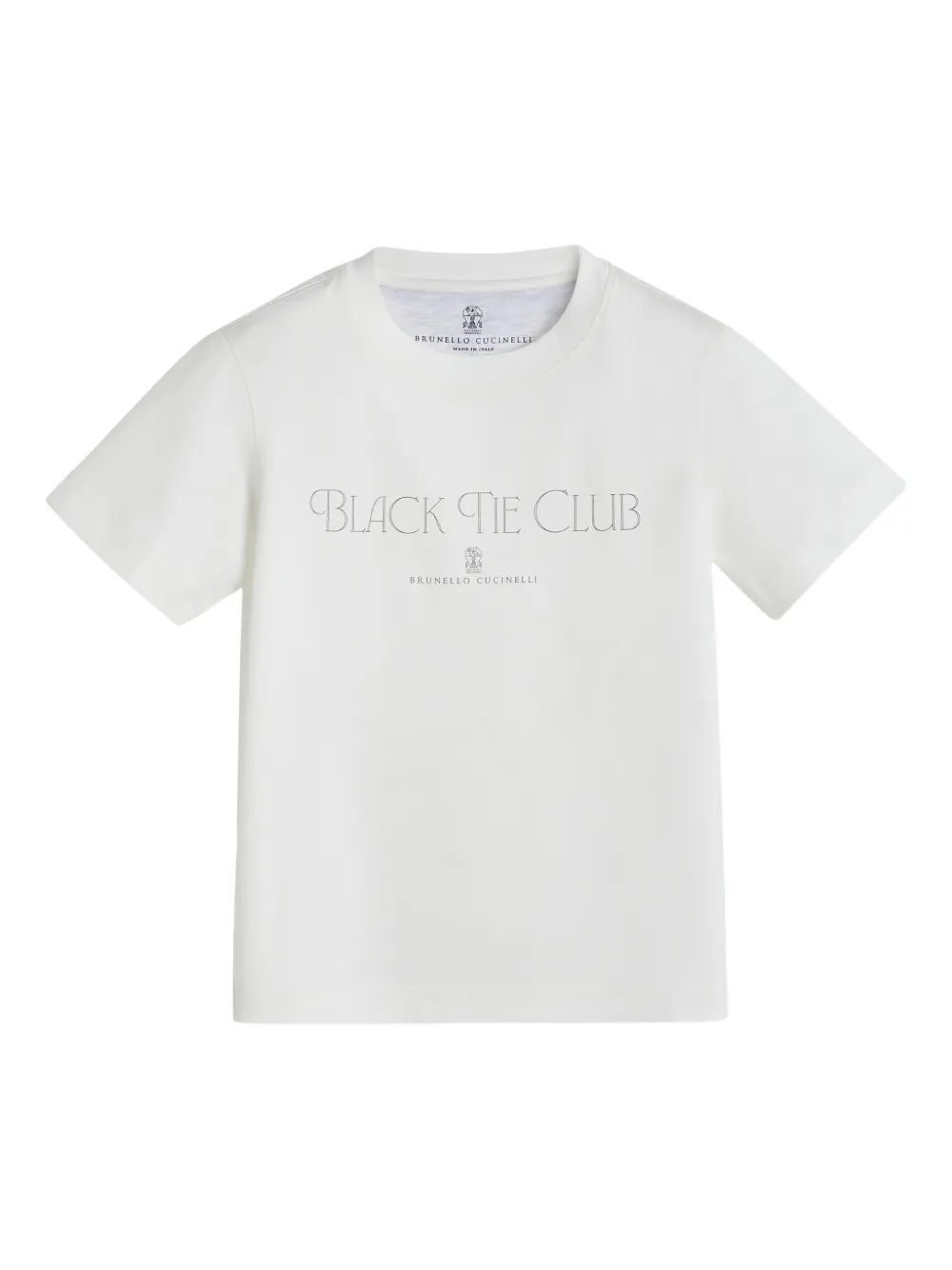 Brunello Cucinelli Kids T-shirt in cotone con stampa - Bianco
