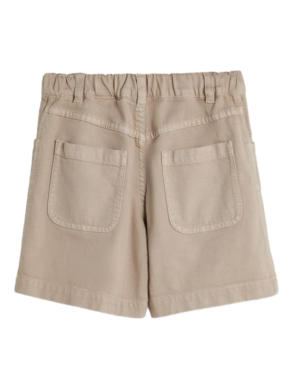  Brunello Cucinelli Kids Pleated Denim Shorts - Neutrals 