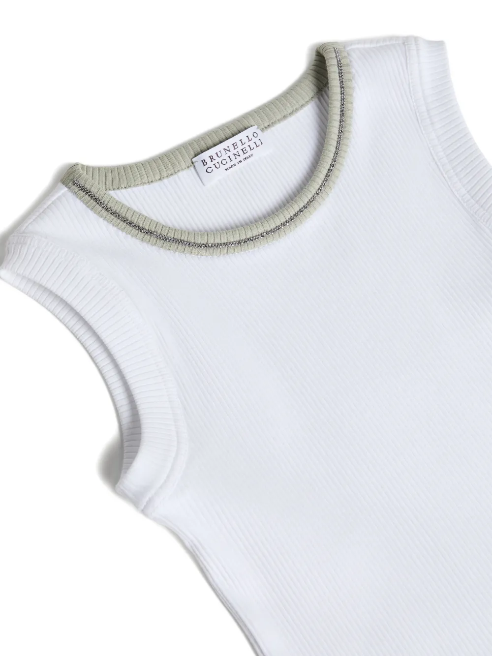  Brunello Cucinelli Kids Ribbed Top - White 