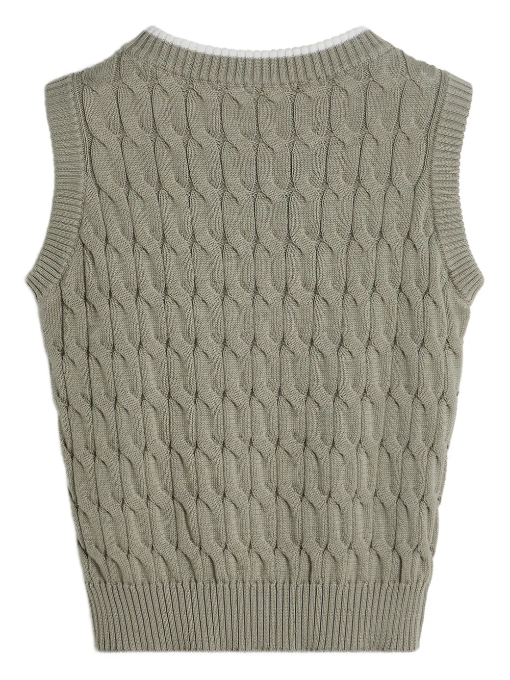 Brunello Cucinelli Kids Kabelgebreide katoenen top Groen