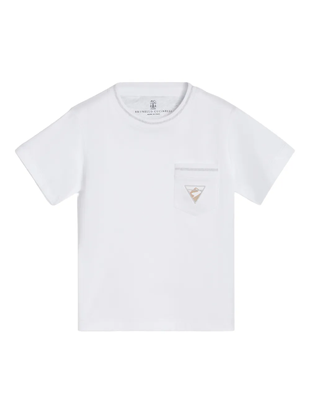 Brunello Cucinelli Kids T-shirt con taschino - Bianco