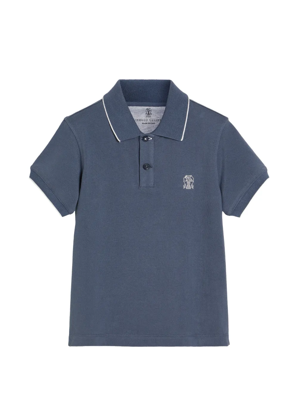 Brunello Cucinelli Kids logo polo shirt - Blu