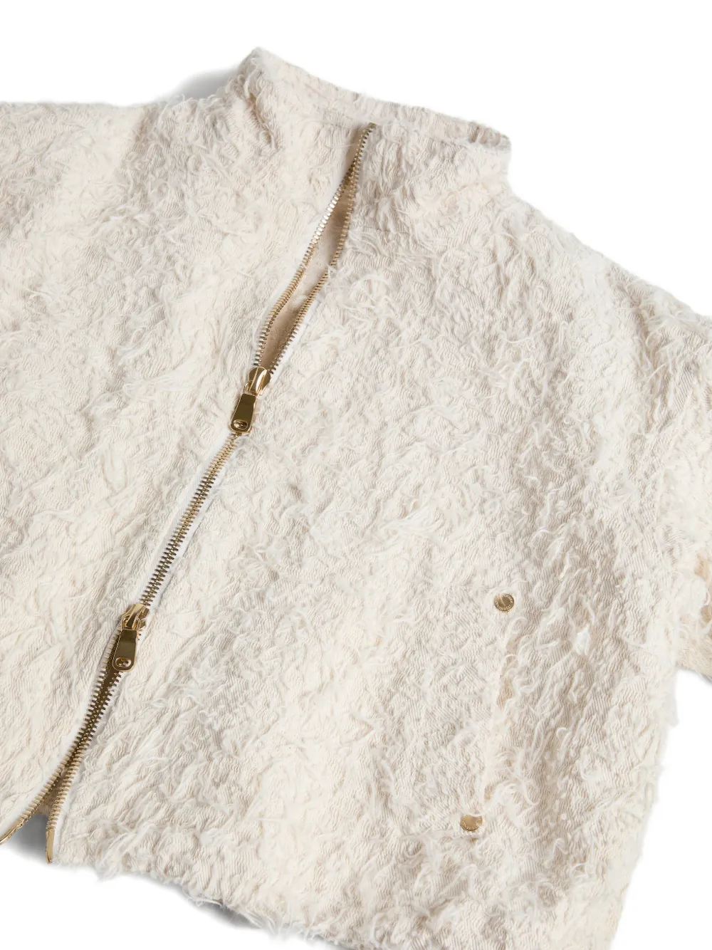  Brunello Cucinelli Kids Textured Denim Jacket - Neutrals 